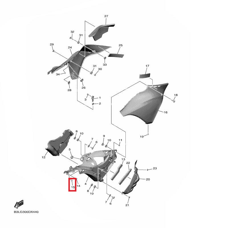 OEM Yamaha Bracket 1 Clip YZF-R1 2020-2022