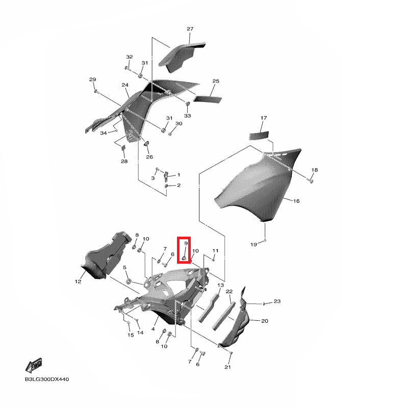 OEM Yamaha Bracket 1 Collar (36Y) YZF-R1 2020-2022