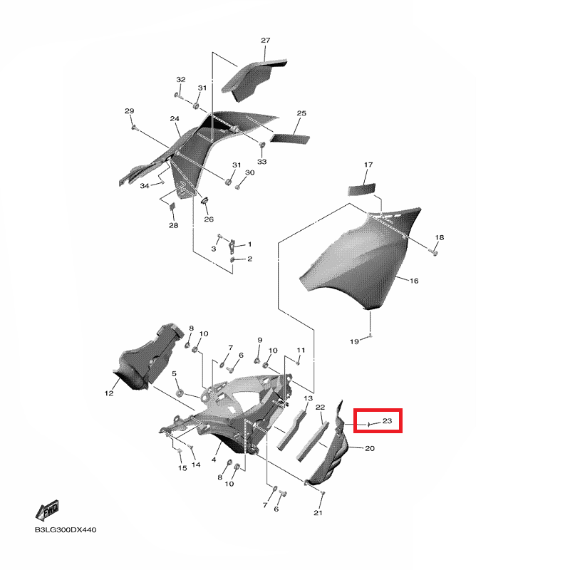 OEM Yamaha Cover 3 Damper YZF-R1 2020-2022