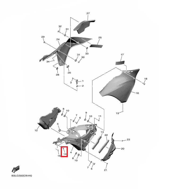 OEM Yamaha Bracket 1 Rivet YZF-R1 2020-2022