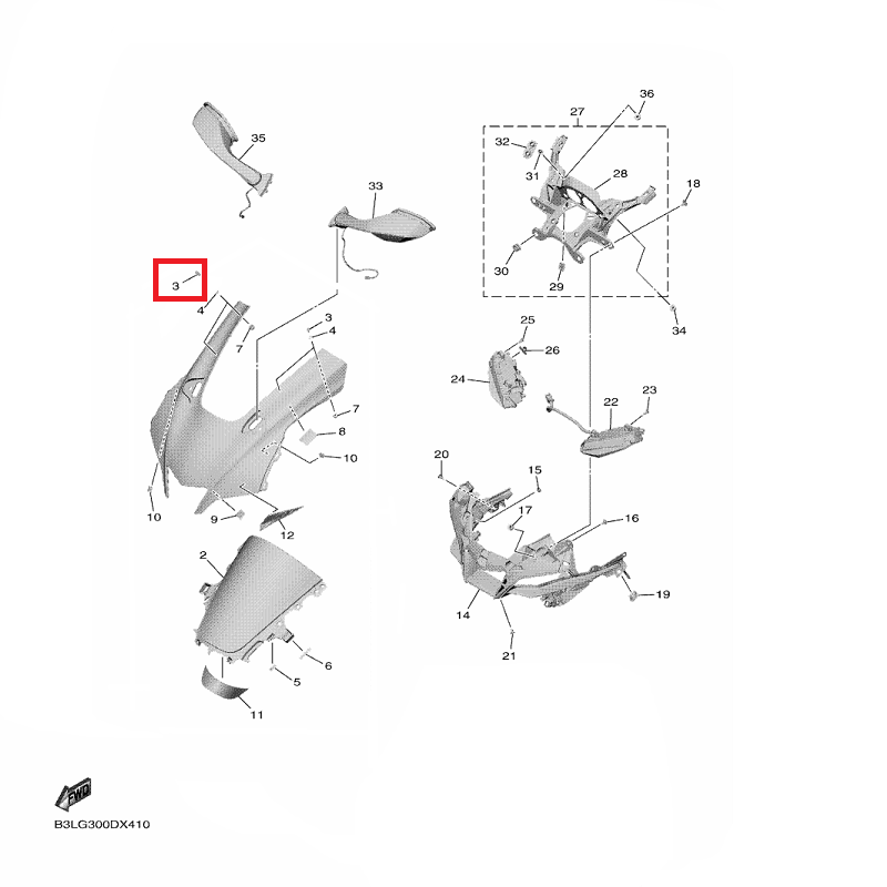 OEM Yamaha Windshield Bolt YZF-R1 2015-2022