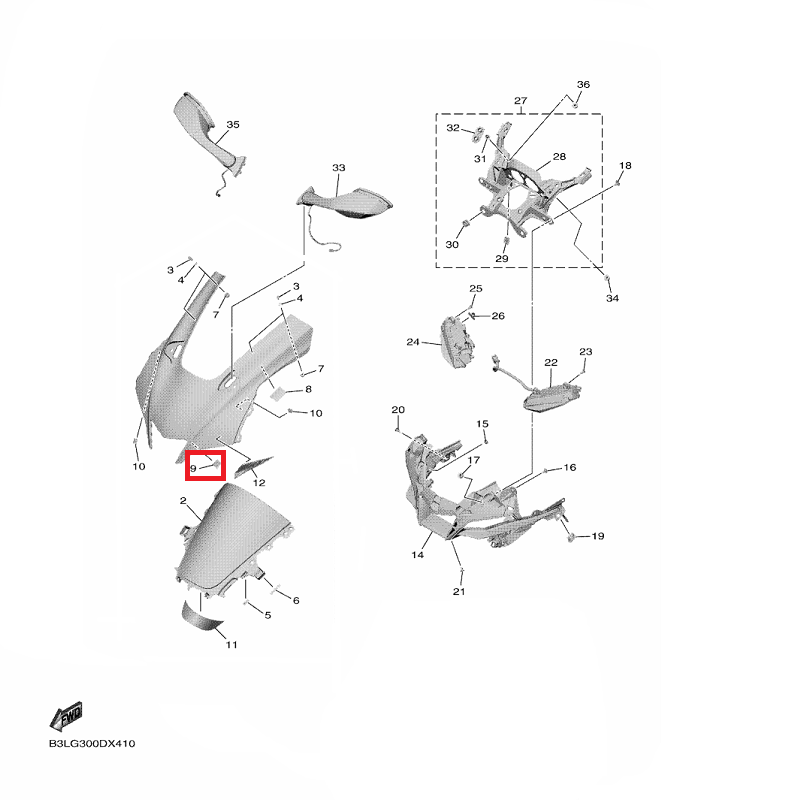 OEM Yamaha Top Fairing Damper Plate YZF-R1 2020-2022