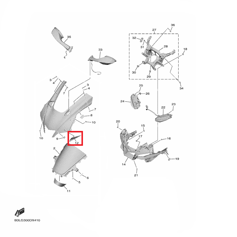 OEM Yamaha Top Fairing Graphic 7 YZF-R1 2022