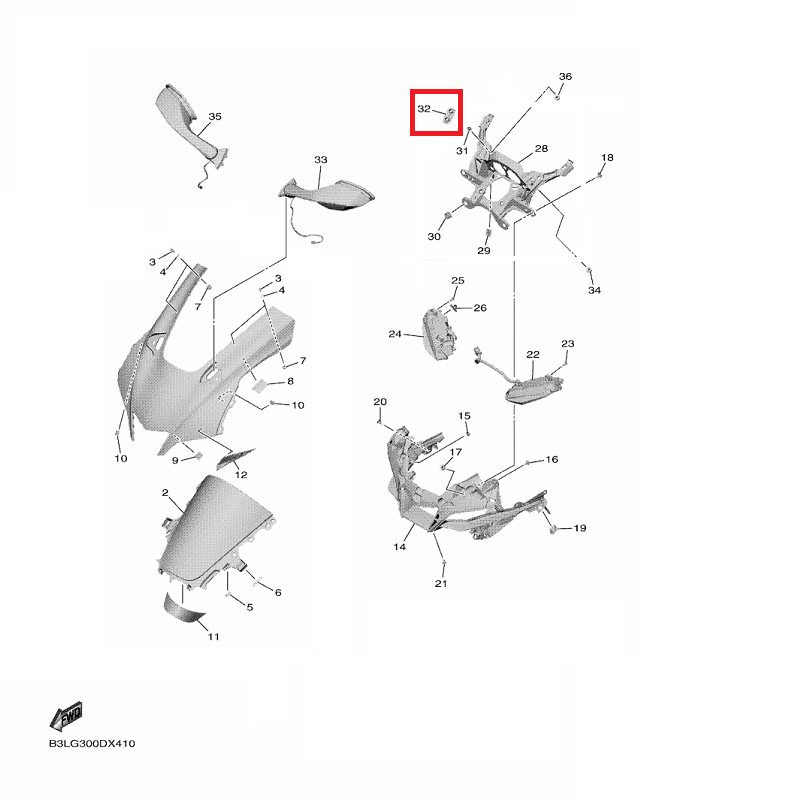 OEM Yamaha Mirror Fitting Plate YZF-R1 2015-2022