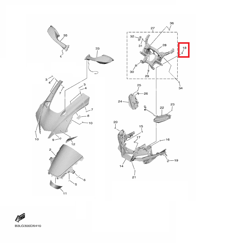 OEM Yamaha Body, Front Upper 2 Screw, Tapping YZF-R1 2020-2022