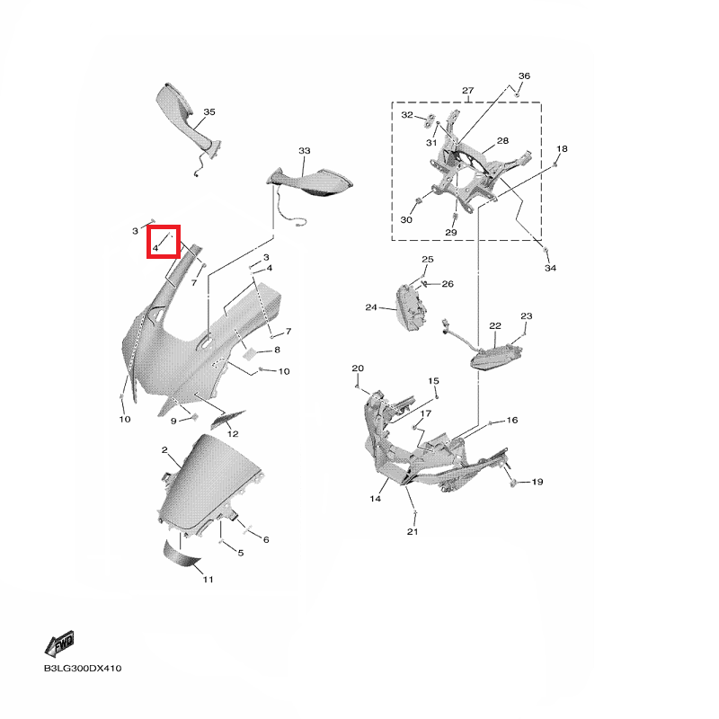 OEM Yamaha Windshield Washer, Plate YZF-R1 2015-2022