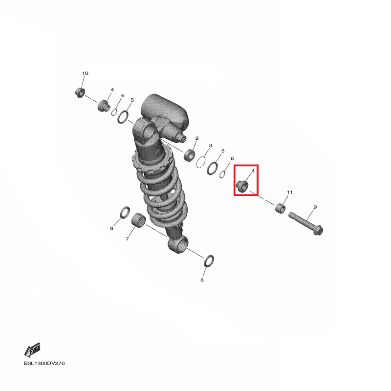 OEM Yamaha Rear Shock Absorber Distance Collar YZF-R1 2015-2022