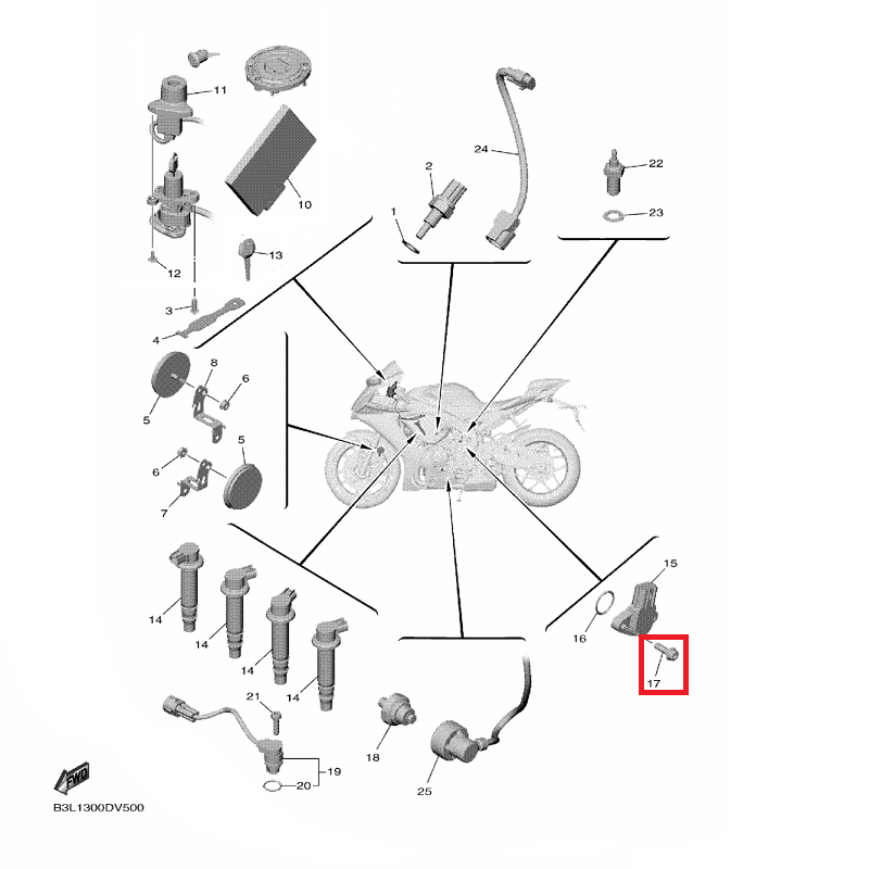 OEM Yamaha Gear Position Sensor Bolt YZF-R1 2015-2022