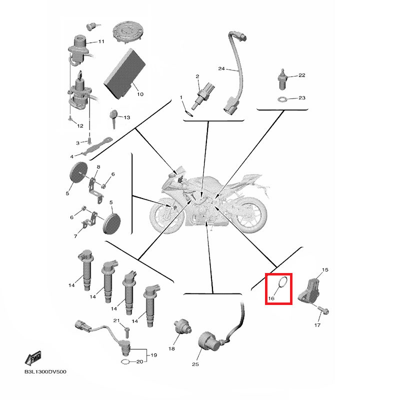 OEM Yamaha Gear Position Sensor O-Ring YZF-R1 2015-2022