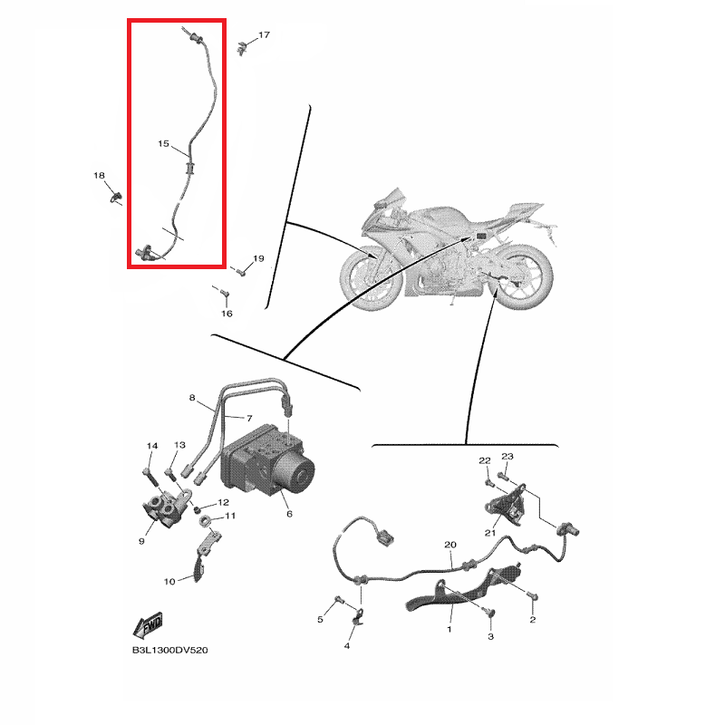 OEM Yamaha Front Wheel Sensor Assy YZF-R1 2022
