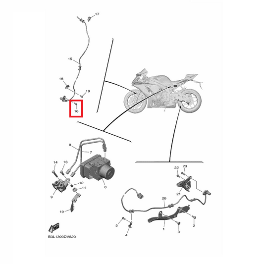 OEM Yamaha Front Wheel Sensor Bolt YZF-R1 2022