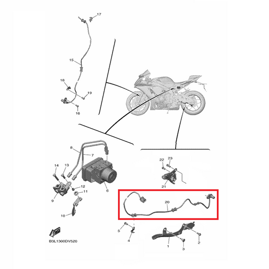 OEM Yamaha Rear Wheel Sensor Assy YZF-R1 2022