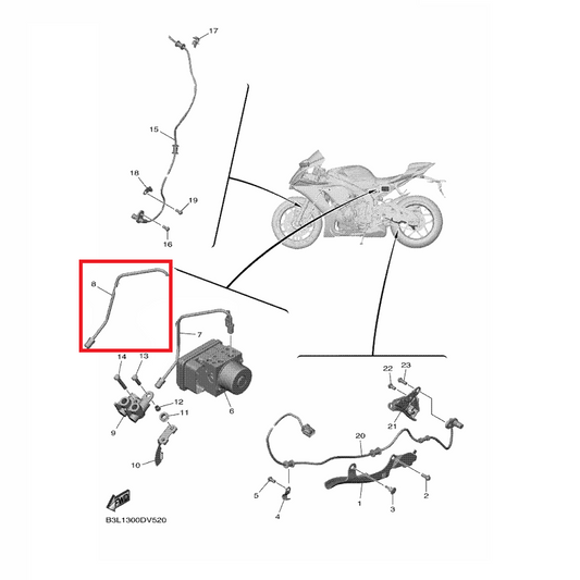OEM Yamaha Brake Pipe 2 YZF-R1 2020-2022