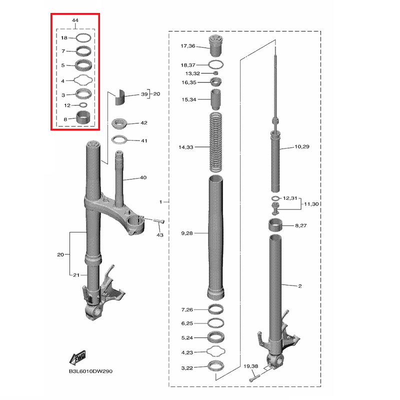 OEM Yamaha Front Fork Seal Kit YZF-R1 2022