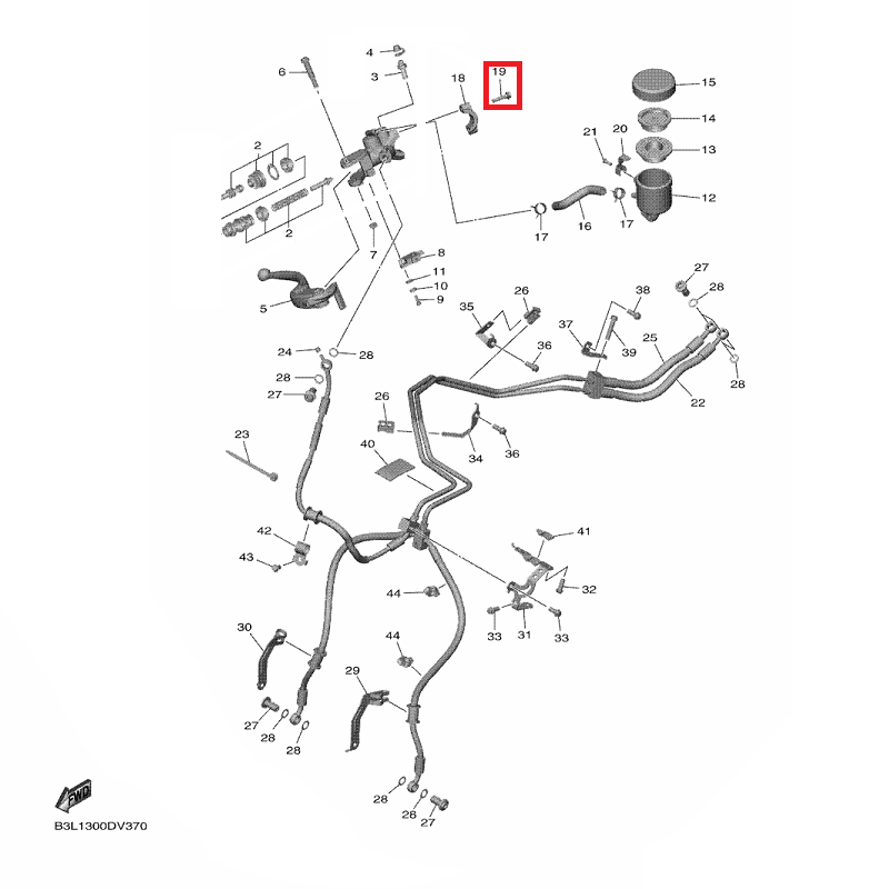 OEM Yamaha Front Master Cylinder: Bracket Bolt YZF-R1 2015-2022