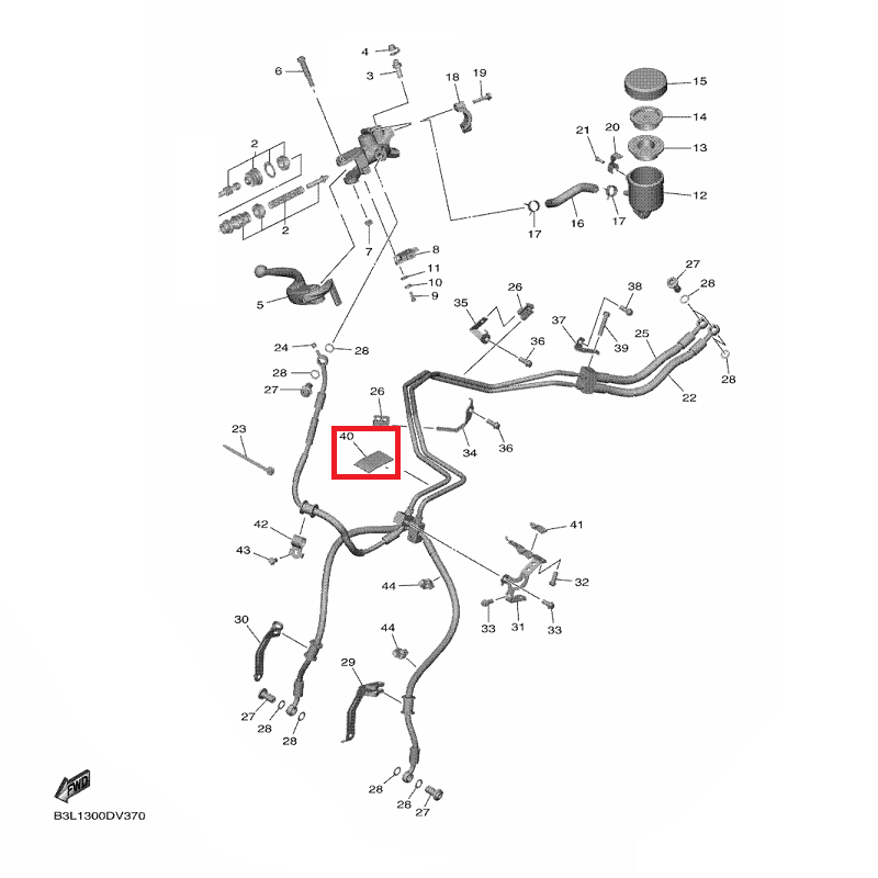 OEM Yamaha Front Master Cylinder: Damper YZF-R1 2015-2022