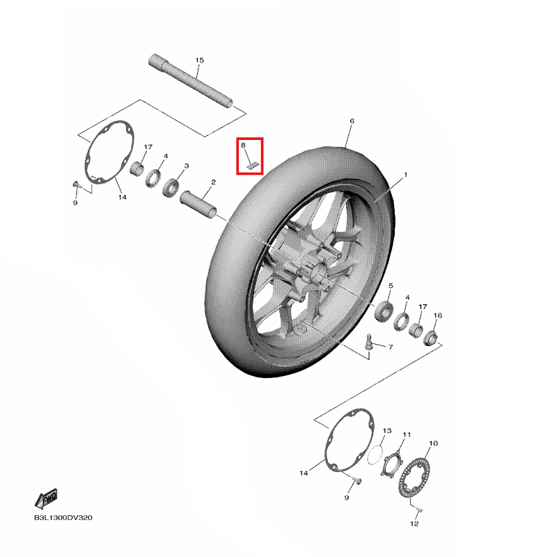 OEM Yamaha Front Wheel Balancer YZF-R1 2015-2022