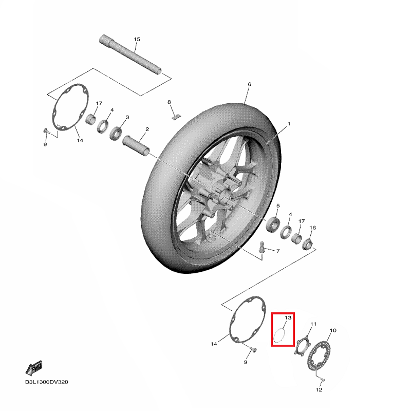 OEM Yamaha Front Wheel O-Ring YZF-R1 2015-2022