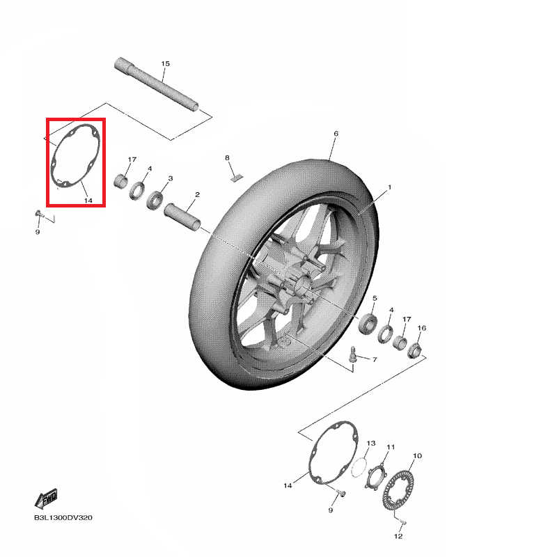 OEM Yamaha Front Wheel Plate 1 YZF-R1 2015-2022