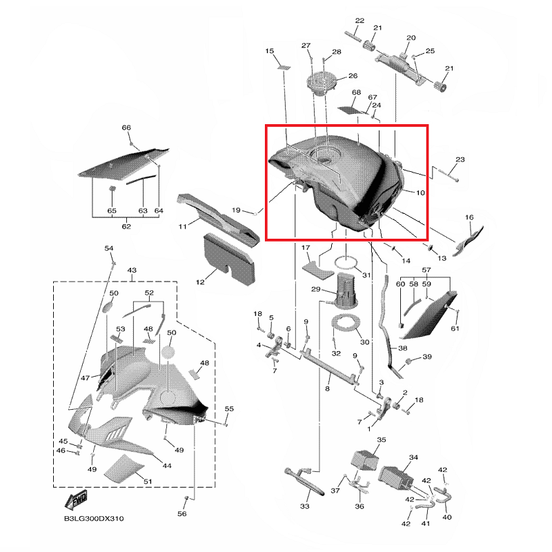 OEM Yamaha Fuel Tank Comp YZF-R1 2020-2022