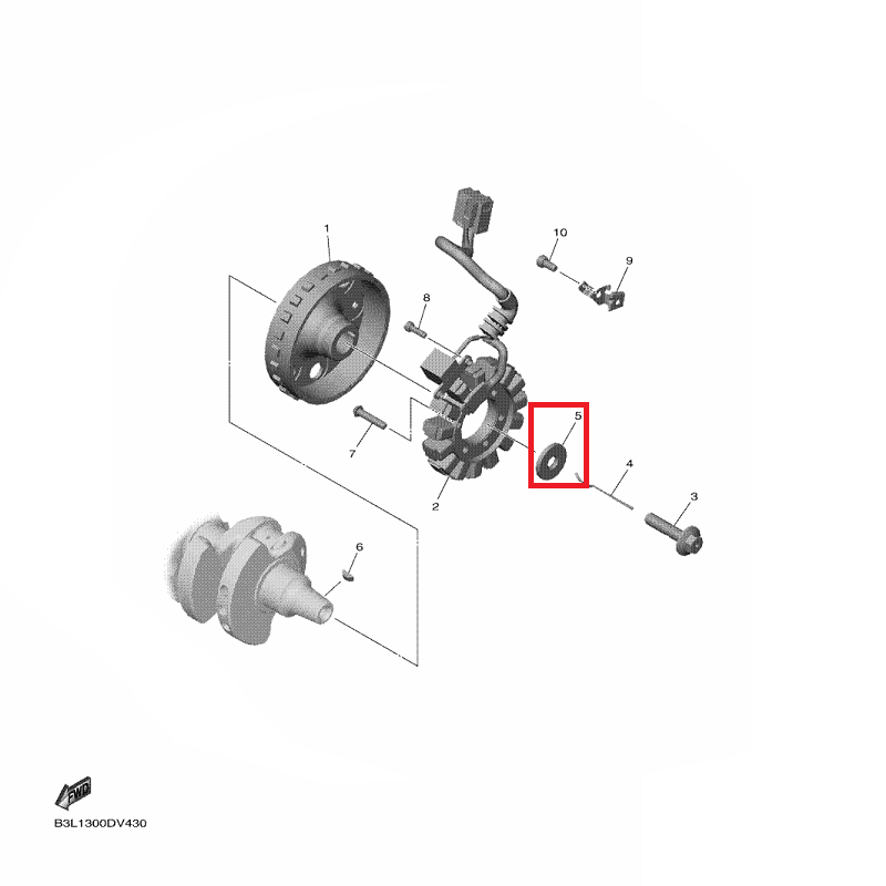 OEM Yamaha Washer Plate (1WG) YZF-R1 2015-2022