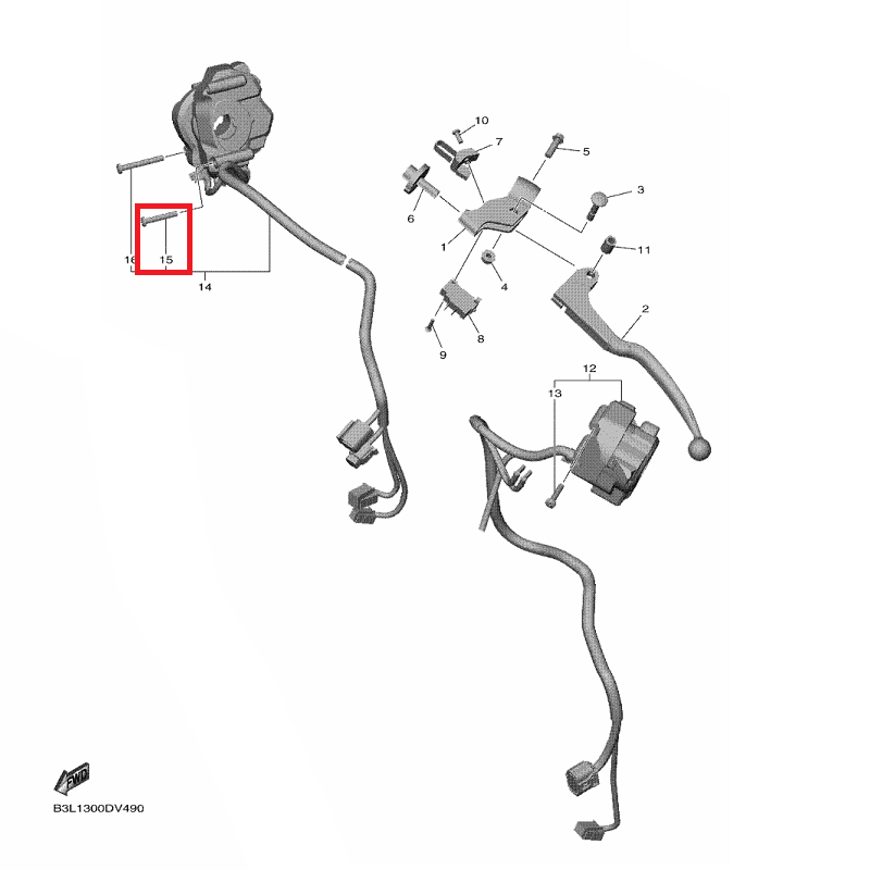 OEM Yamaha Handlebar Switch (R.H) Screw Pan Head YZF-R1 2022