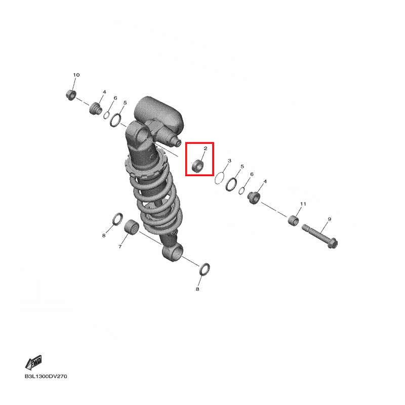 OEM Yamaha Rear Shock Absorber Lower Bush YZF-R1 2015-2022