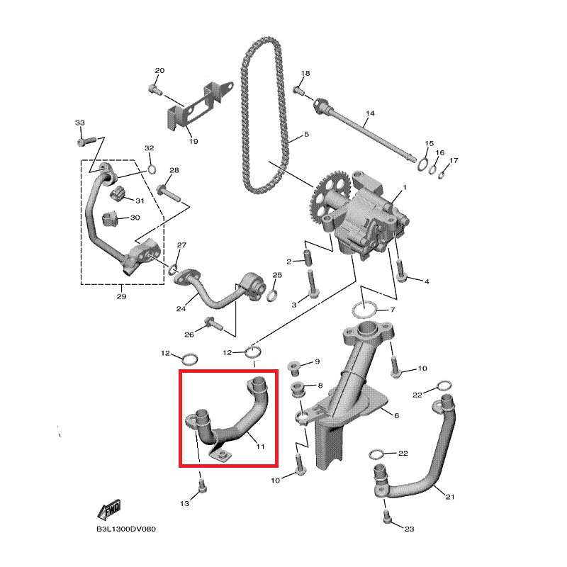 OEM Yamaha Oil Pipe 1 YZF-R1 2015-2022