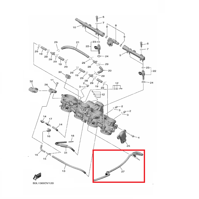 OEM Yamaha Pipe YZF-R1 2015-2022