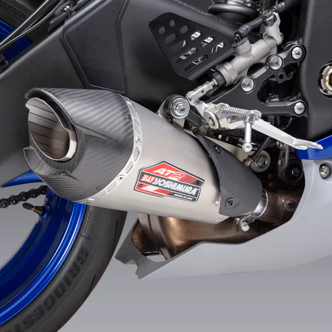 Yoshimura Stainless AT2 Slip-On Carbon Fibre End Yamaha YZF-R6 2017-2020