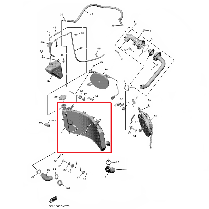 OEM Yamaha Radiator YZF-R1 2015-2022