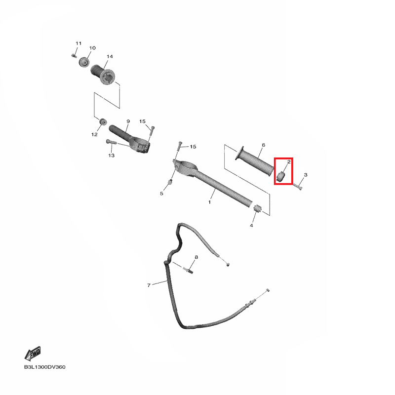 OEM Yamaha Handlebar End YZF-R1 2020-2022