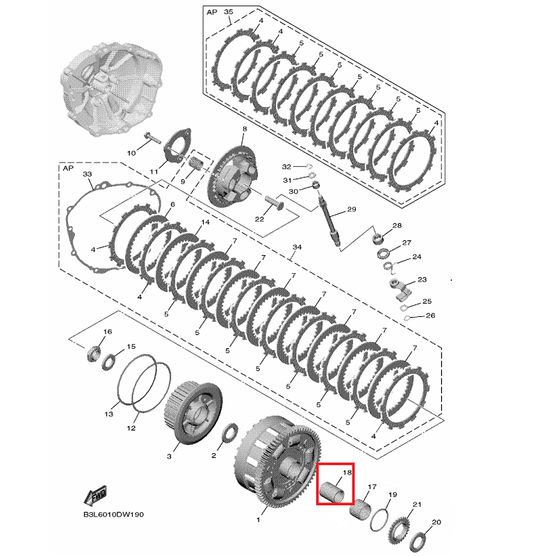 OEM Yamaha Spacer 1 YZF-R1 2009-2022