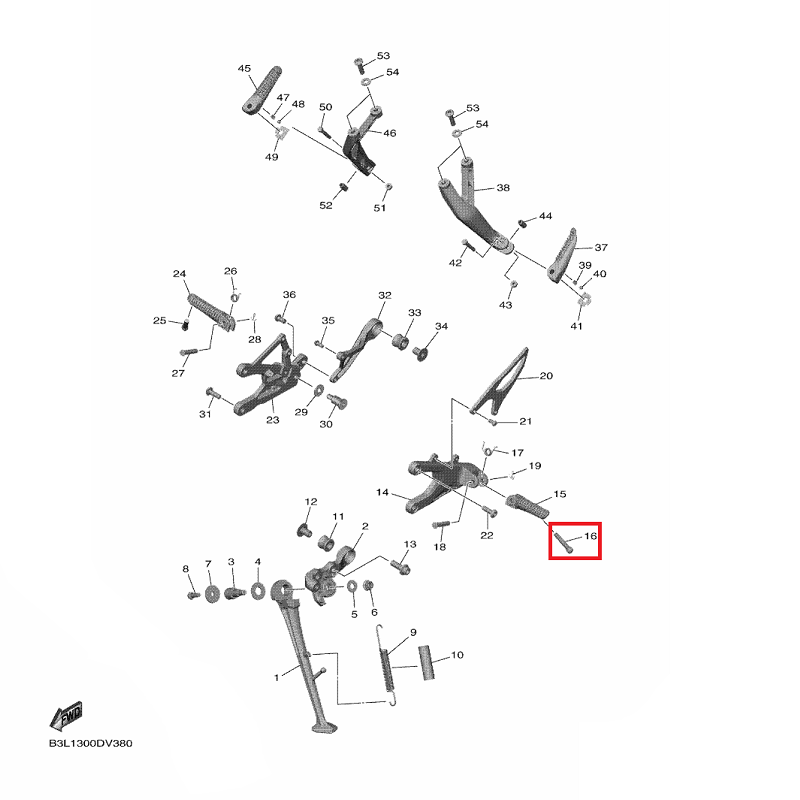 OEM Yamaha Rider Footrest Bolt YZF-R1 2015-2022