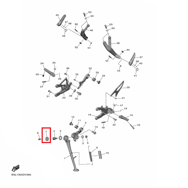 OEM Yamaha Side Stand Washer, Plate 1 YZF-R1 2015-2022