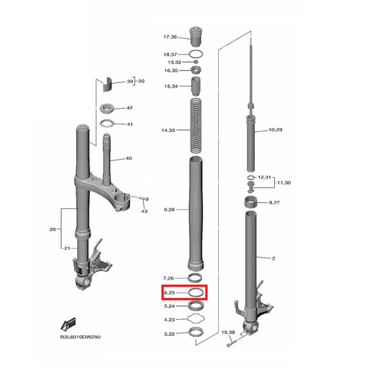 OEM Yamaha Front Fork Oil Seal Washer YZF-R1 2015-2022