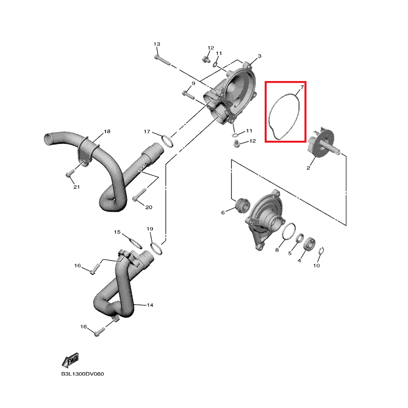 OEM Yamaha Water Pump Housing Cover O-Ring YZF-R1 2015-2022