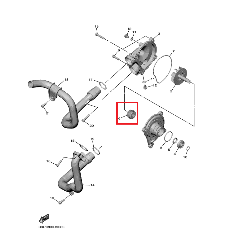 OEM Yamaha Water Pump Mechanical Seal YZF-R1 2015-2022